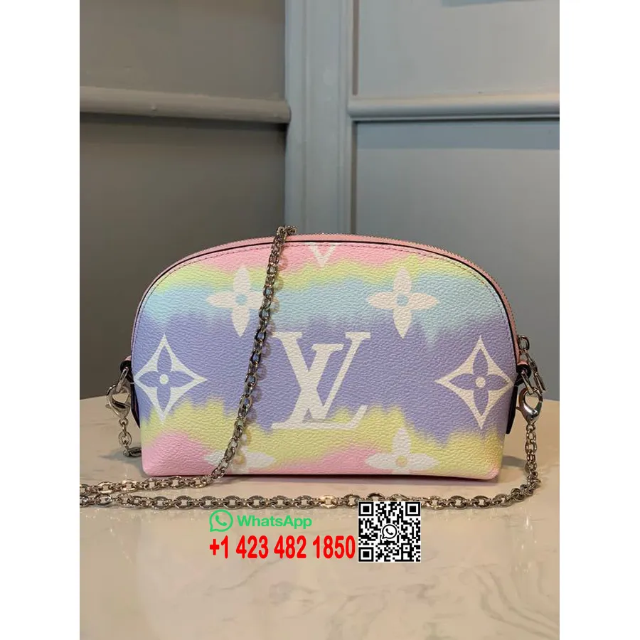 Louis Vuitton Tie Dye Escale Bolsa Cosmética 20cm Monograma Lona Primavera / Verão 2020 Coleção M69139, Rosa Pastel