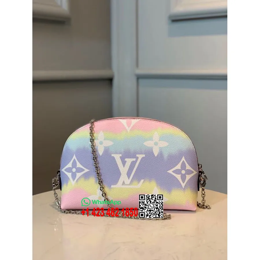 Louis Vuitton Kaklasaites Krāsas Escale Kosmētikas Maciņš 22cm Monogramma Audekls Pavasara/vasaras 2020 Kolekcija M69139, Pasteļ