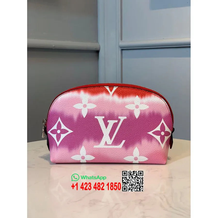 Louis Vuitton Tie Dye Escale Bolsa Cosmética 18cm Monograma Lona Primavera / Verão 2020 Coleção M69139, Vermelho