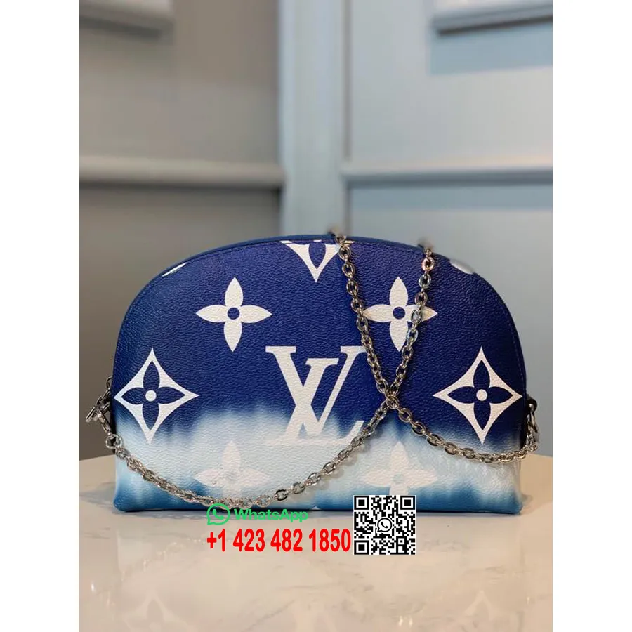 Louis Vuitton Kaklasaites Krāsas Escale Kosmētikas Maciņš 22cm Monogramma Audekls Pavasara/vasaras 2020 Kolekcija M69139, Zils