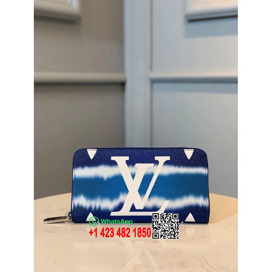 Кошелек на молнии Louis Vuitton Tie Dye Escale, 20 см, канва с монограммой, коллекция весна/лето 2020, M69110, синий