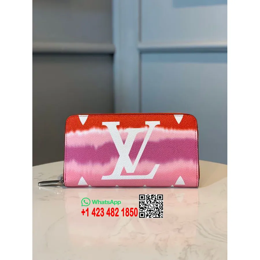 Кошелек Louis Vuitton Tie Dye Escale на молнии, 20 см, канва с монограммой, коллекция весна/лето 2020, M69110, красный