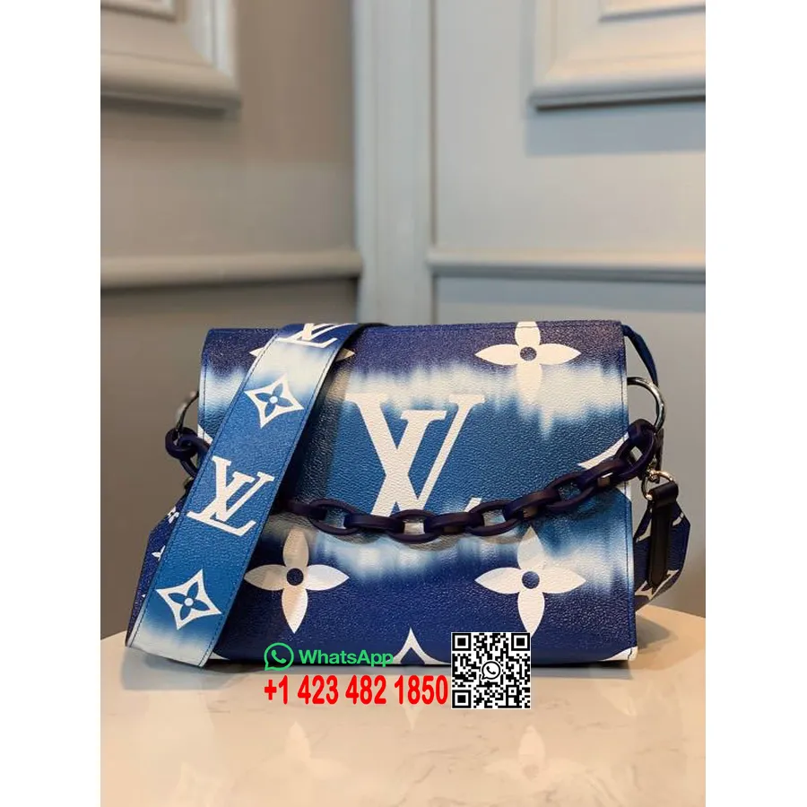 Louis Vuitton Tie Dye Escale Pochette 26 Cm Con Cadena Monogram Canvas Colección Primavera/verano 2020 M69137, Azul