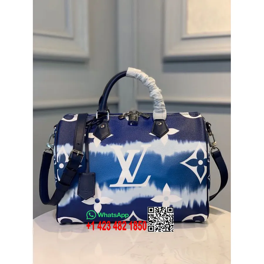 Louis Vuitton Tie Dye Escale Speedy Bandouliere 30 Cm Tela Monogram Collezione Primavera/estate 2020 M45123, Blu