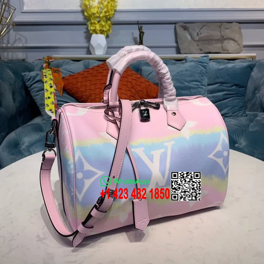 Louis Vuitton Tie Dye Escale Speedy Bandouliere 30 Cm Tela Monogram Collezione Primavera/estate 2020 M45123, Rosa Pastello