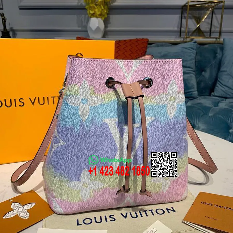 Louis Vuitton Tie Dye Escale Neonoe Bucket Bag 25cm Monogram Canvas Vår/sommer 2020 Kolleksjon M45124, Pastell Rosa