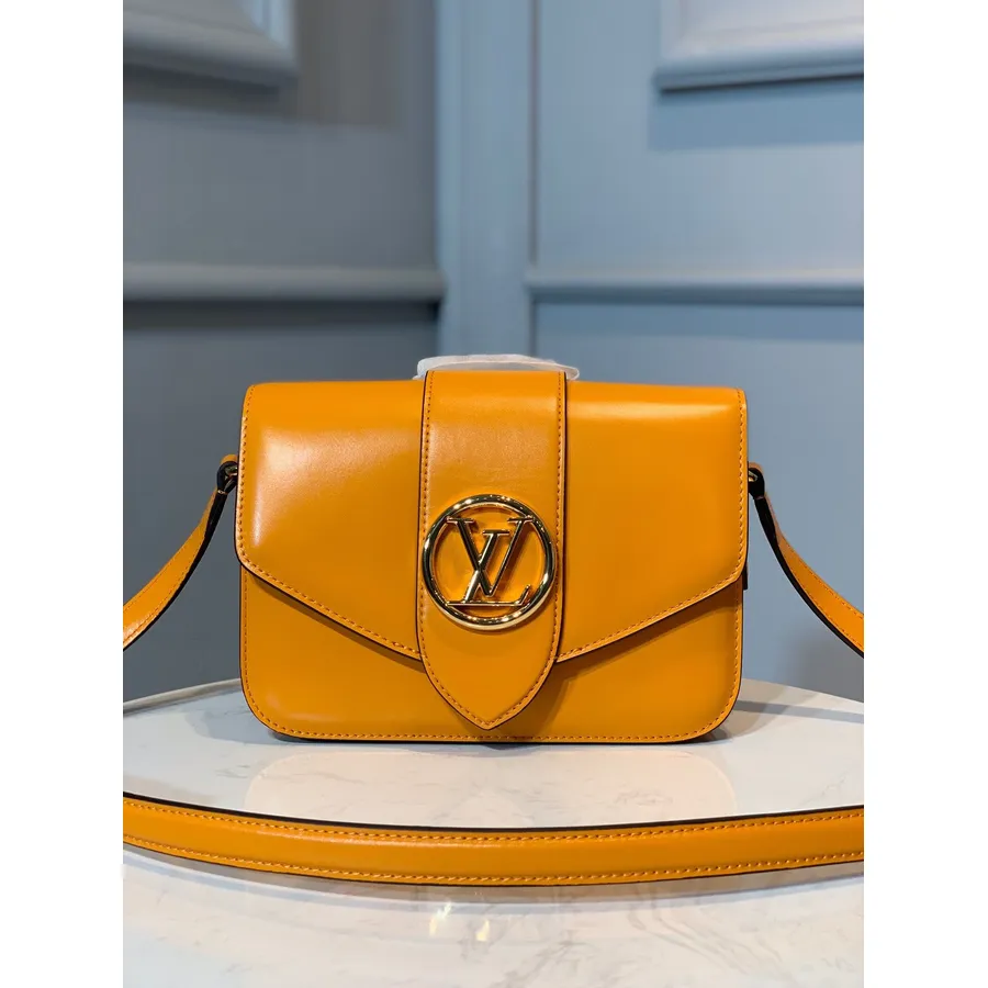 Louis Vuitton Pont 9 Válltáska 24cm Sima Borjúbőr Tavaszi/nyári 2020 Kollekció M55950, égetett Narancs