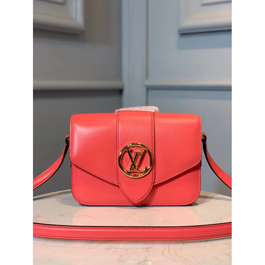 Louis Vuitton Pont 9 Válltáska 24cm Sima Borjúbőr Tavaszi/nyári 2020 Kollekció M55950, Piros