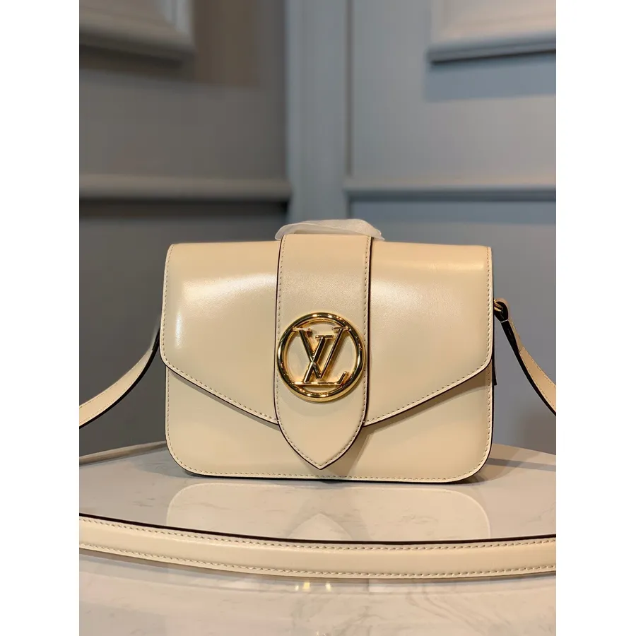 Louis Vuitton Pont 9 Válltáska 24cm Sima Borjúbőr Tavaszi/nyári 2020 Kollekció M55950, Bézs