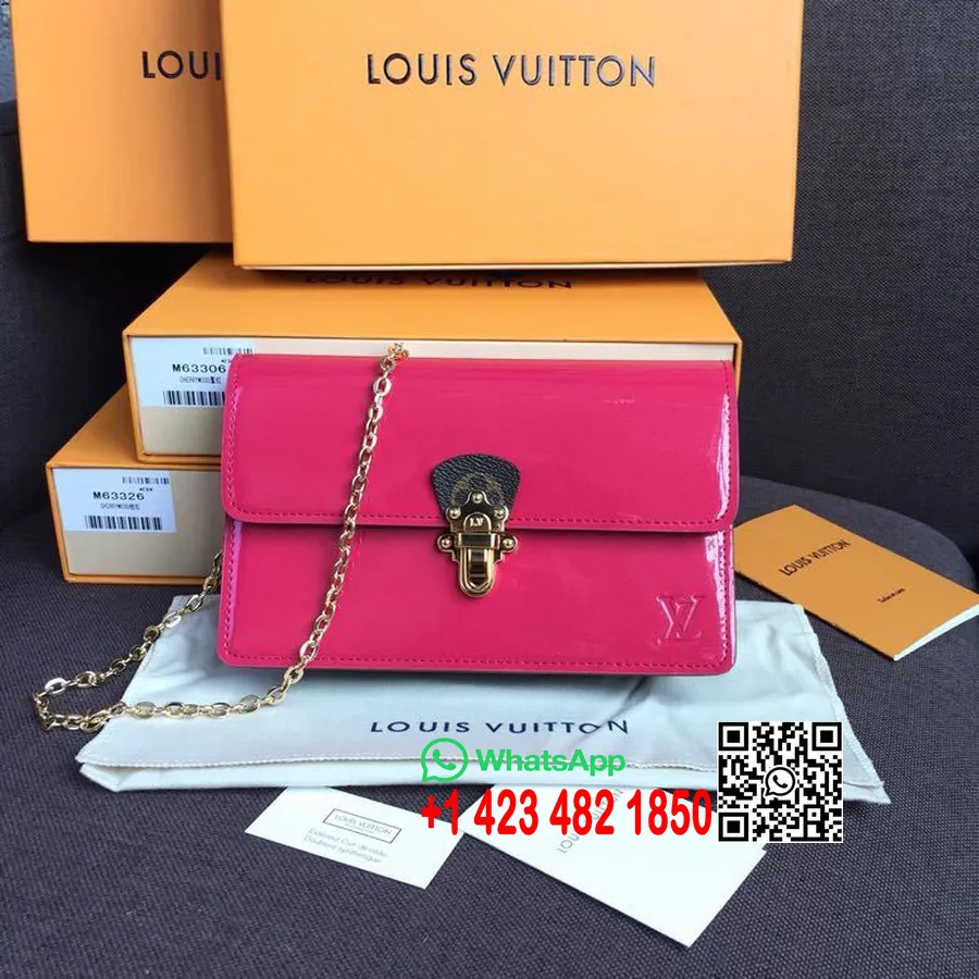 Cartera Louis Vuitton De Madera De Cerezo Con Cadena Woc Miroir Vernis/lona Monograma 18 Cm Colección Primavera/verano 2019 M633