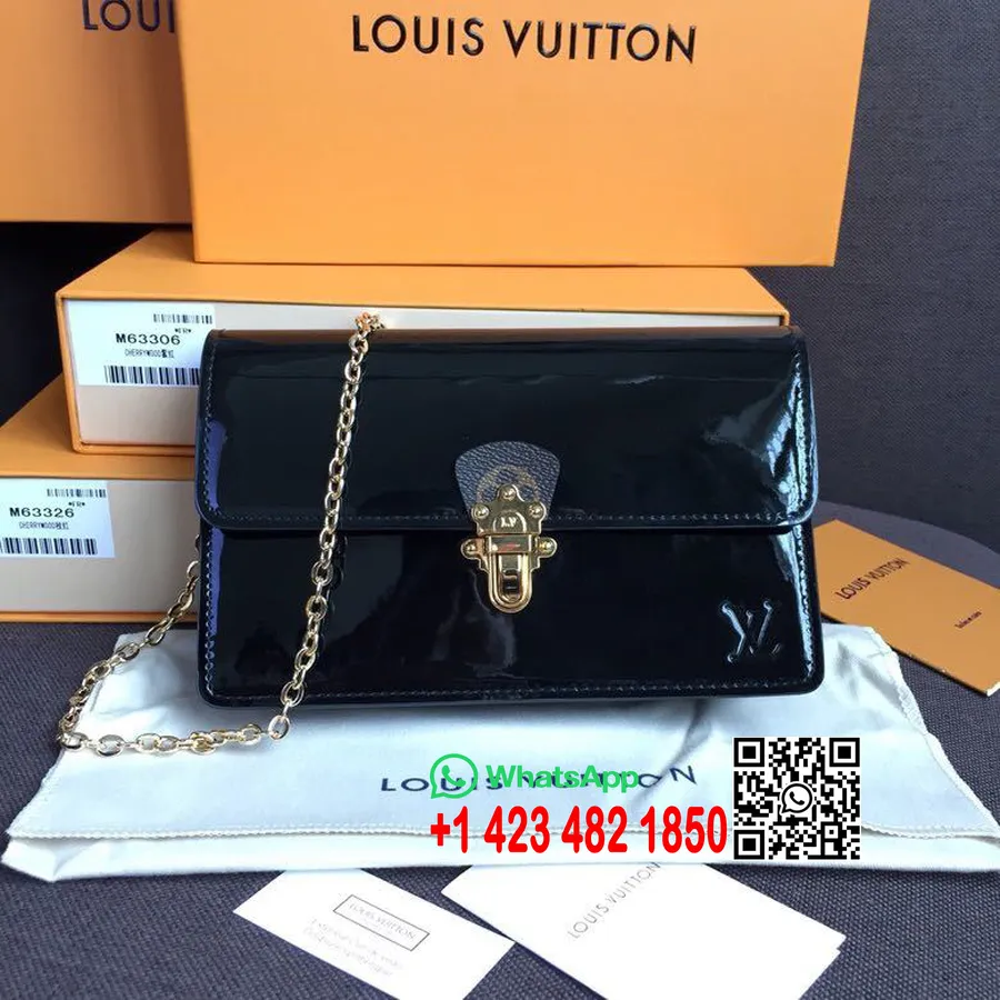 Cartera Louis Vuitton De Madera De Cerezo Con Cadena Woc Miroir Vernis/lona Monograma 18 Cm Colección Primavera/verano 2019 M633