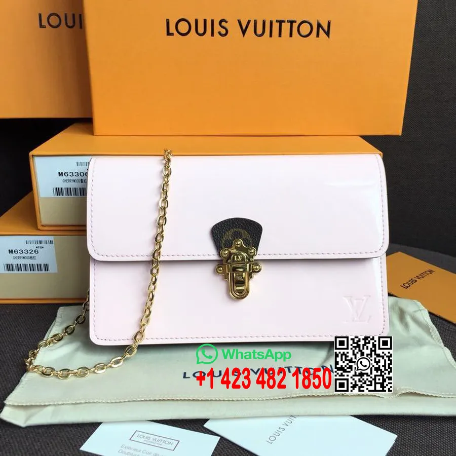 Cartera Louis Vuitton De Madera De Cerezo Con Cadena Woc Miroir Vernis/lona Monograma 18 Cm Colección Primavera/verano 2019 M633