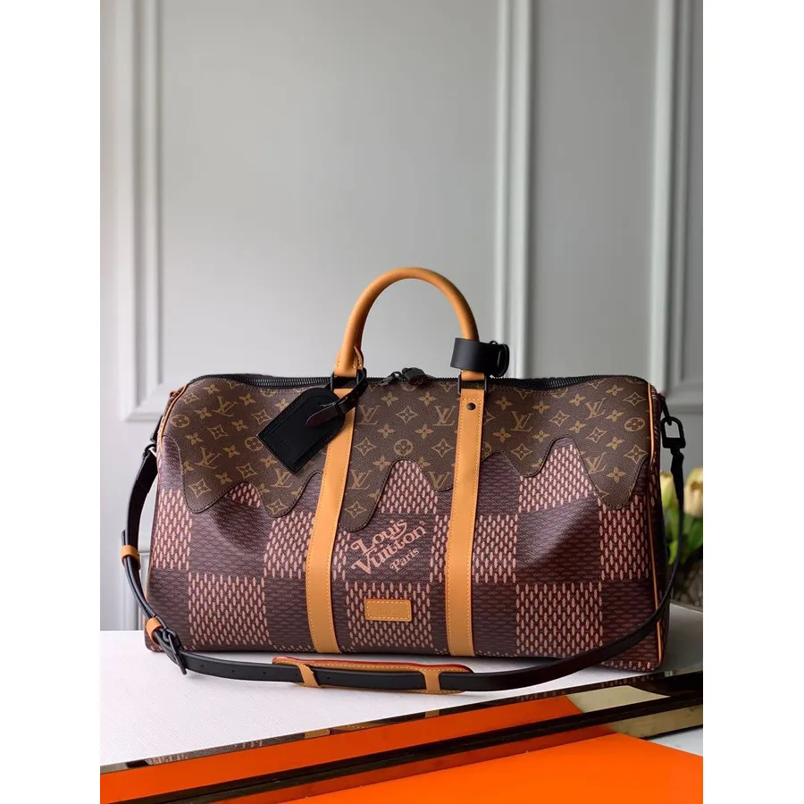 Louis Vuitton Nigo Keepall Ceļojumu Soma 50cm Pavasara/vasaras 2020 Kolekcija M49982, Brūna