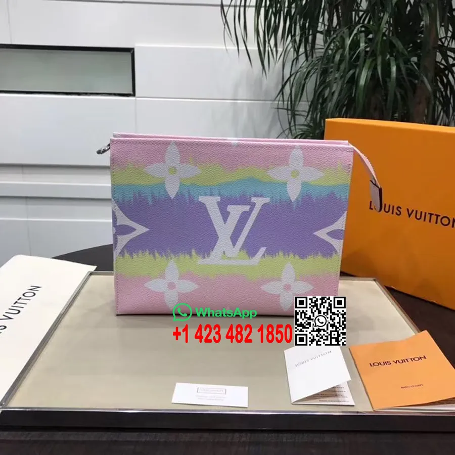 Louis Vuitton Toalettartiklar Pochette 25 Cm Monogram Jätte Canvas Vår/sommar 2020 Kollektion M69137, Pastellrosa