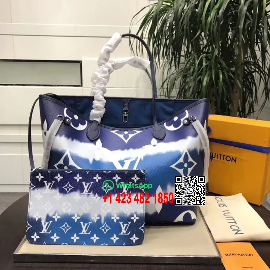 Louis Vuitton Nyakkendőfesték Escale Neverfull Mm Táska 32cm Monogram Vászon Tavasz/nyár 2020 Kollekció M45127, Kék