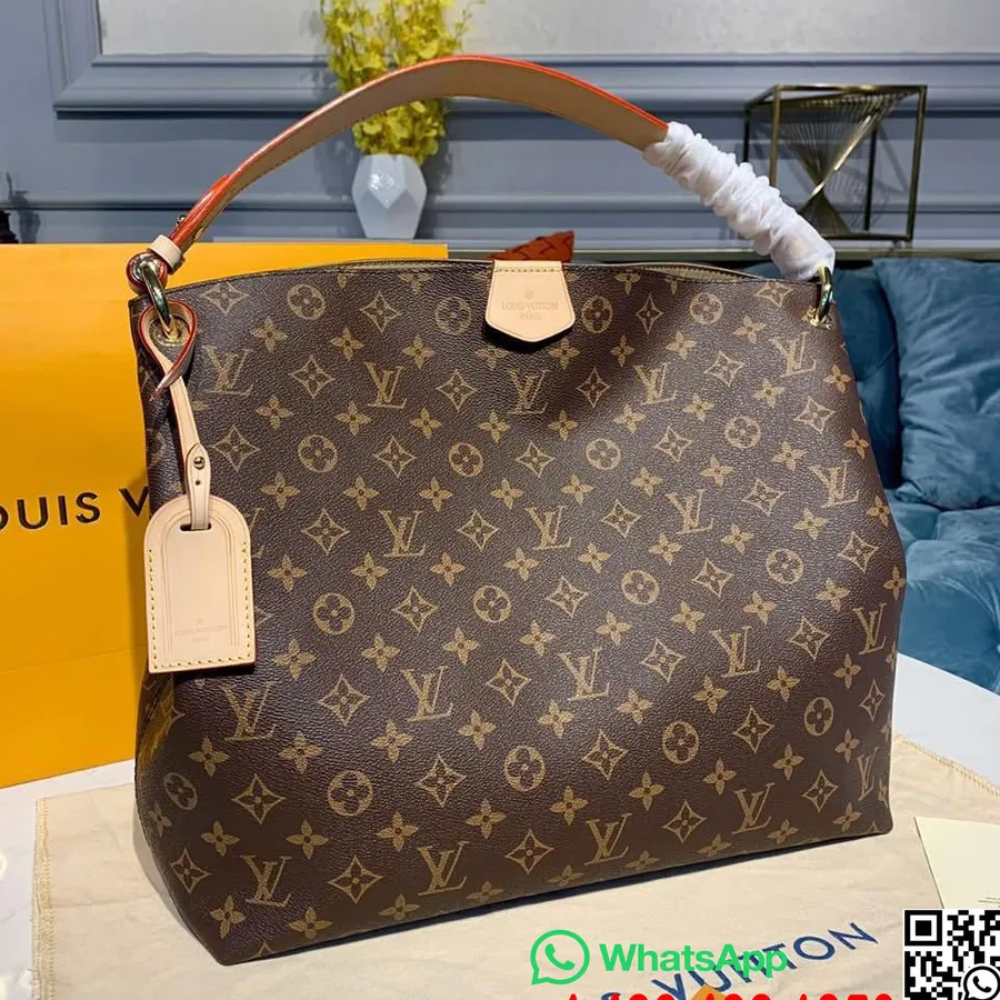 Louis Vuitton Gracioza Gm Soma 35cm Monogramma Audekls Pavasara/vasaras 2020 Kolekcija M43704, Brūna/bēša