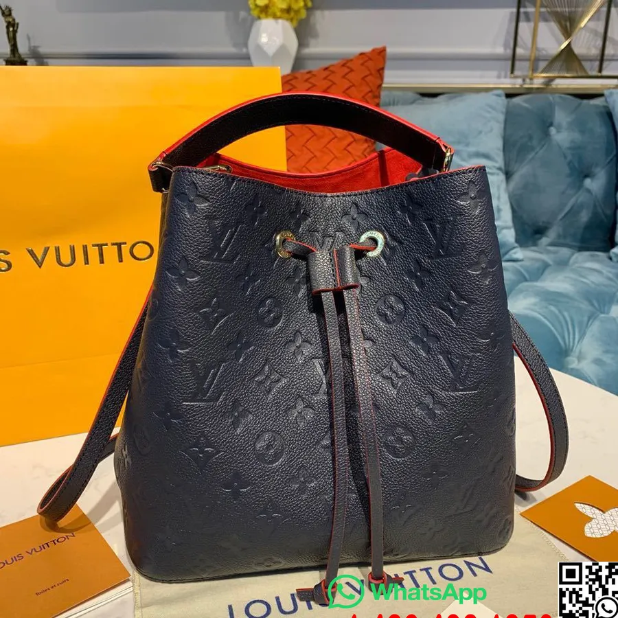 Louis Vuitton Neonoe Bb Kova çanta 26cm Monogram Empreinte Canvas Ilkbahar/yaz 2020 Koleksiyonu M45306, Marine Rouge