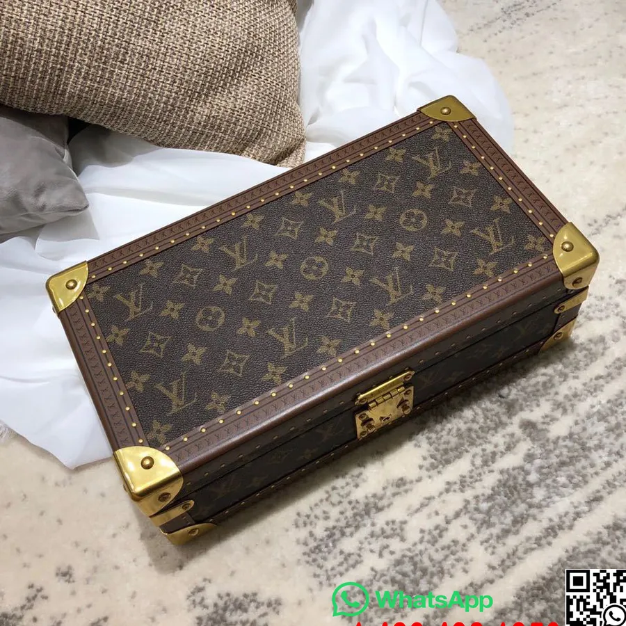 Louis Vuitton Držák Na Hodinky Pouzdro Krabička 34 Cm Monogram Plátno Jaro/léto 2020 Kolekce M47530, Modrozelená