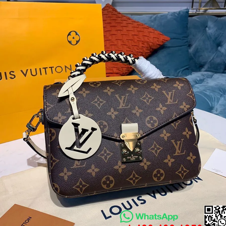 Louis Vuitton Pochette Metis Veske Med Flettet Håndtak Monogram Canvas Høst/vinter 2020 Kolleksjon M43984, Karmel/brun