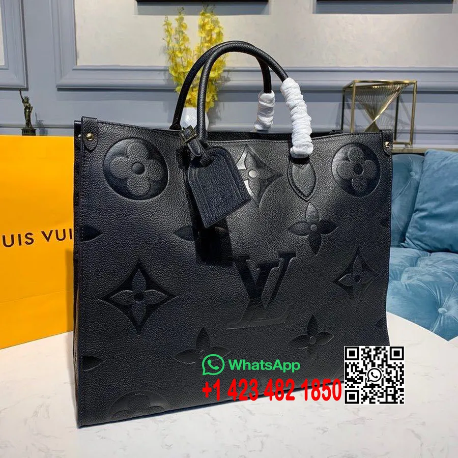 Louis Vuitton Onthego Taske 42 Cm Monogram Empreinte Lærred Forår/sommer 2020 Kollektion M44925, Sort