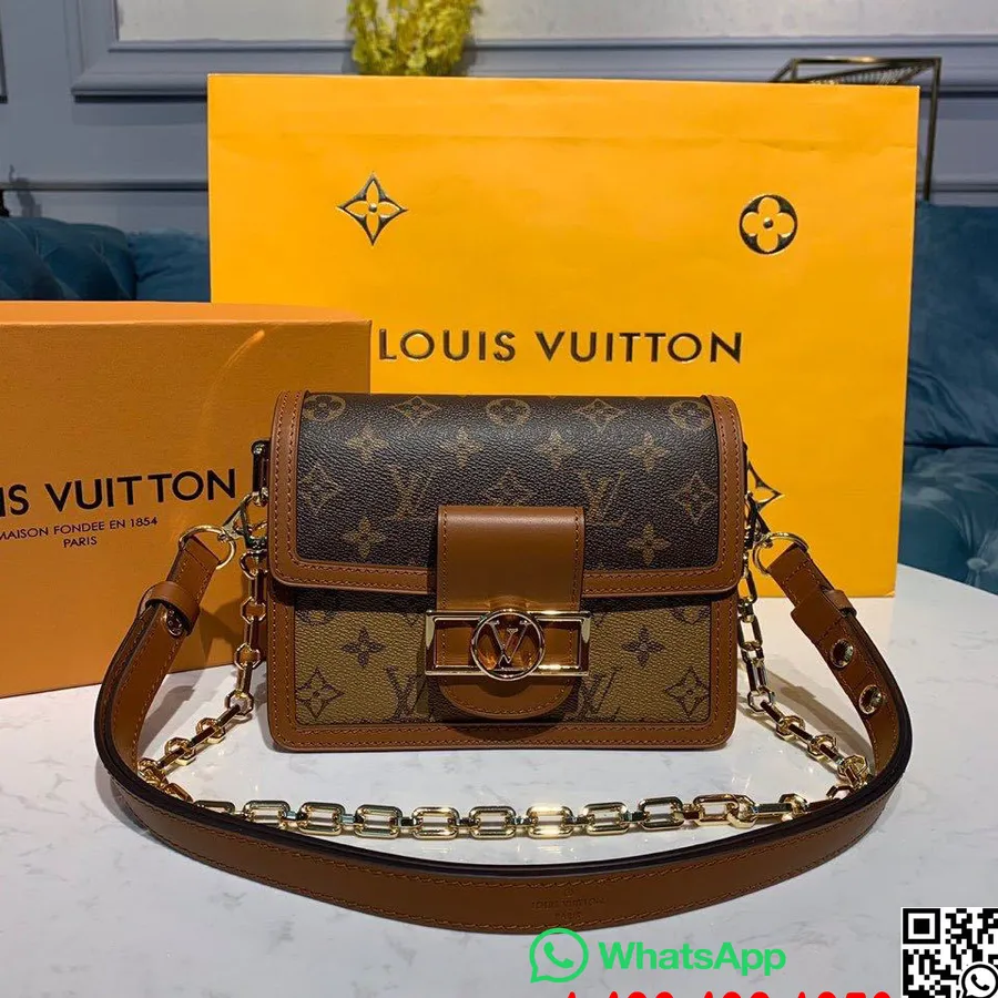 Louis Vuitton Mini Dauphine Torba Za čez Ramo 20 Cm Monogram Iz Platna Kolekcija Pomlad/poletje 2020 M44580, Rjava