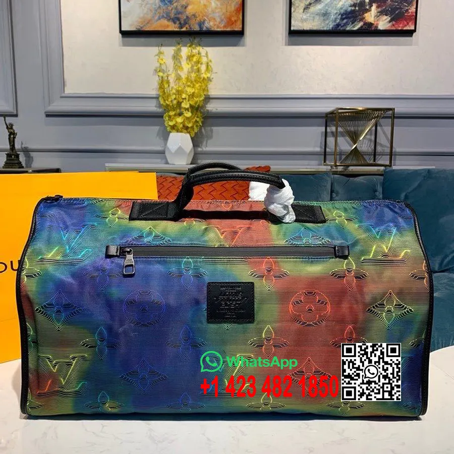 Louis Vuitton X Virgil Abloh Vendbar Keepall Bandouliere 50cm Tekstil Lærred 2054 Efterår/vinter 2019 Kollektion M44939, Rainbo