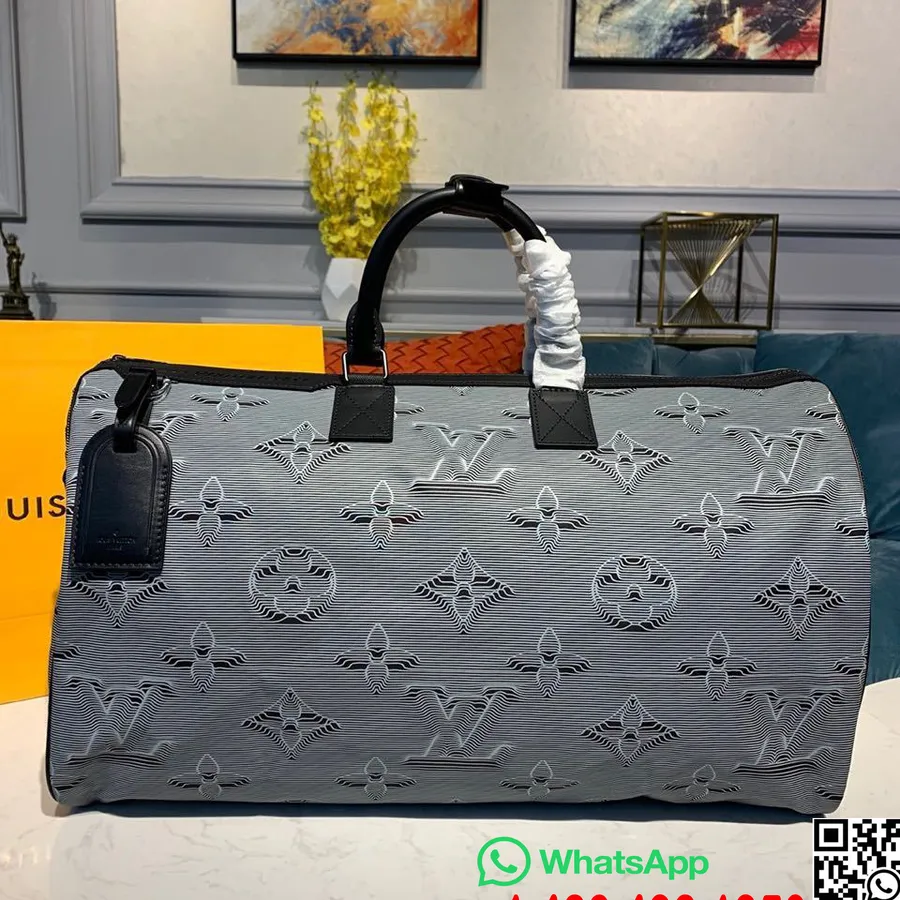 Louis Vuitton X Virgil Abloh Vendbar Keepall Bandouliere 50 Cm Tekstil Lærred 2054 Efterår/vinter 2019 Kollektion M44939, Regnbu