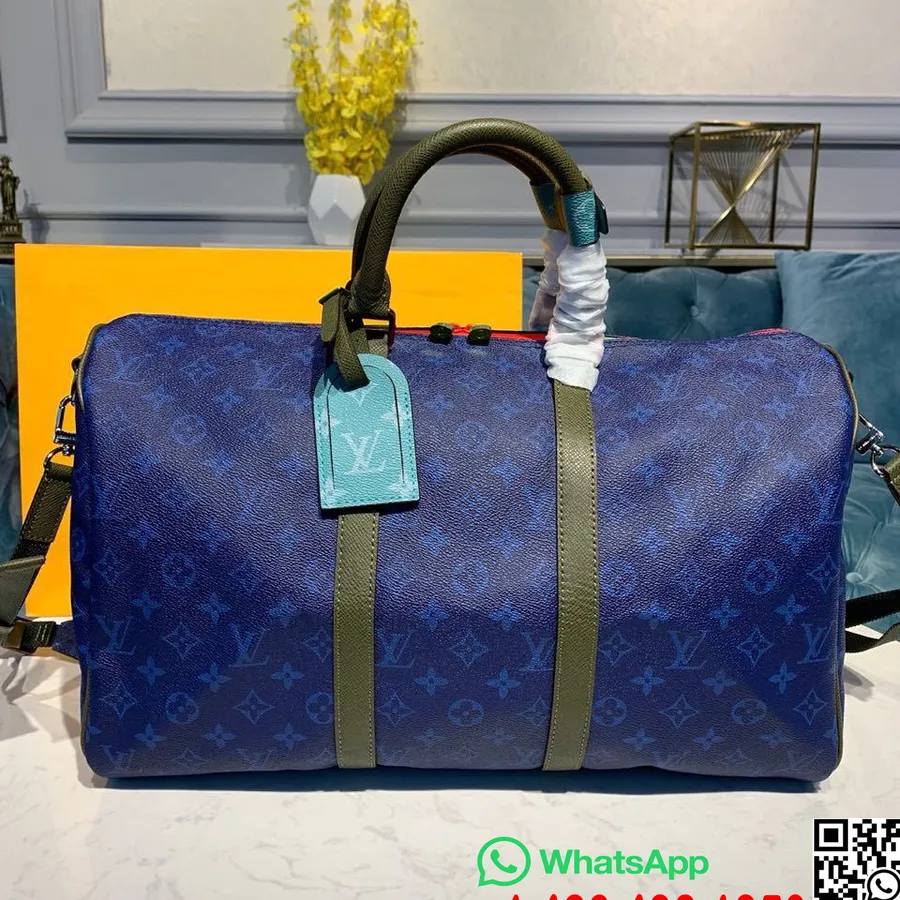 Louis Vuitton Keepall Bandouliere 45 Cm Monogram Lærred Efterår/vinter 2019 Kollektion M43855, Blå