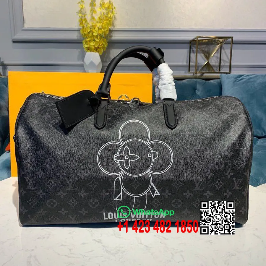 Louis Vuitton Keepall Forever Vivienne 45cm Monogram Eclipse Canvas Herfst/winter 2019 Collectie M43683, Zwart