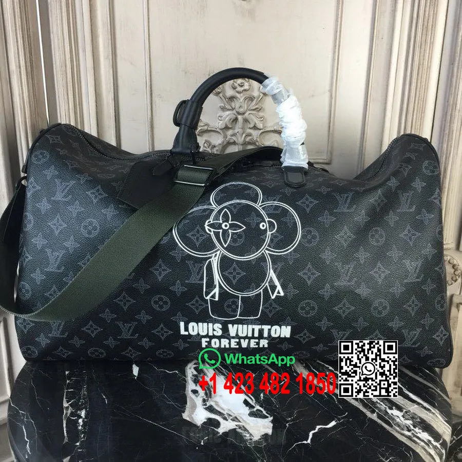 Louis Vuitton Keepall Forever Vivienne 50cm Monogram Eclipse Canvas Herfst/winter 2019 Collectie M43684, Zwart