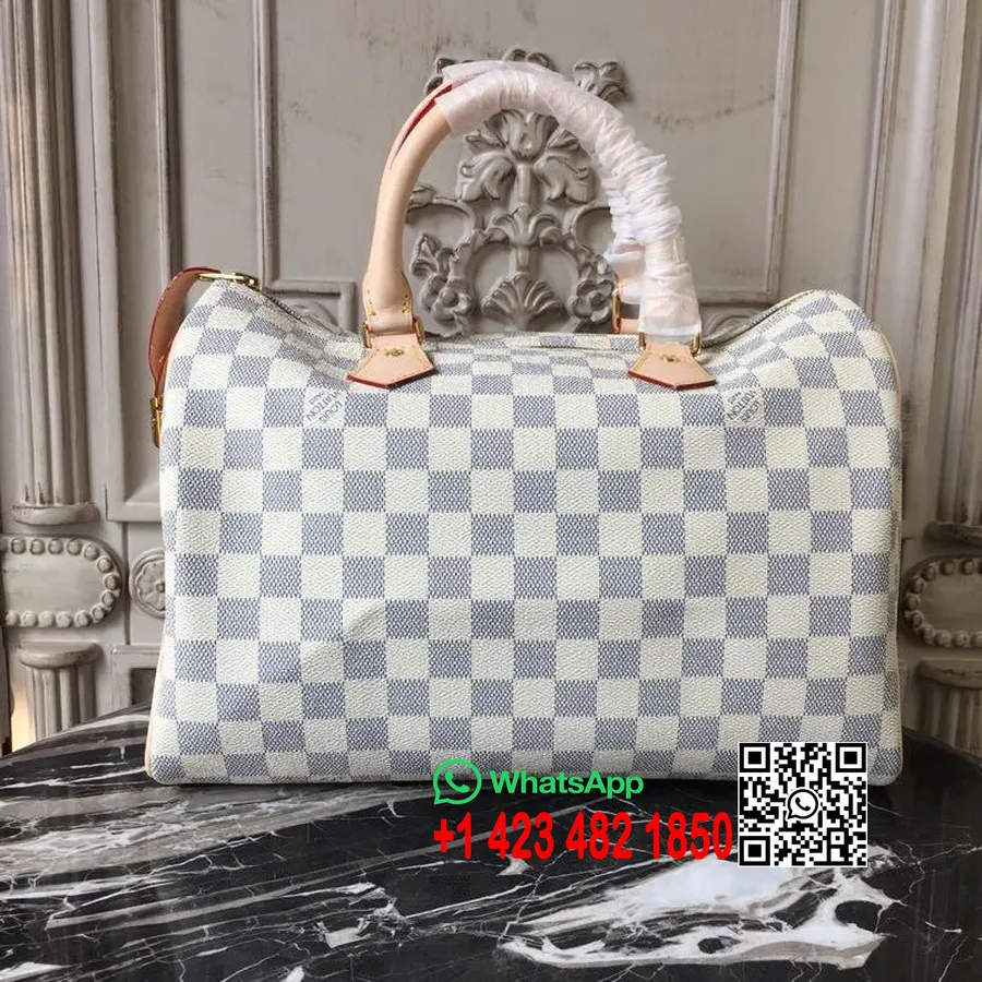 Louis Vuitton Speedy Bandouliere 30cm Damier Azur Lõuend Sügis/talv 2019 Kollektsioon N415231, Beež