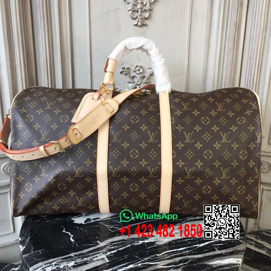 Louis Vuitton Keepall Bandouliere 55cm Monogrammas Audekls Rudens/ziemas 2019 Kolekcija M41414, Brūns