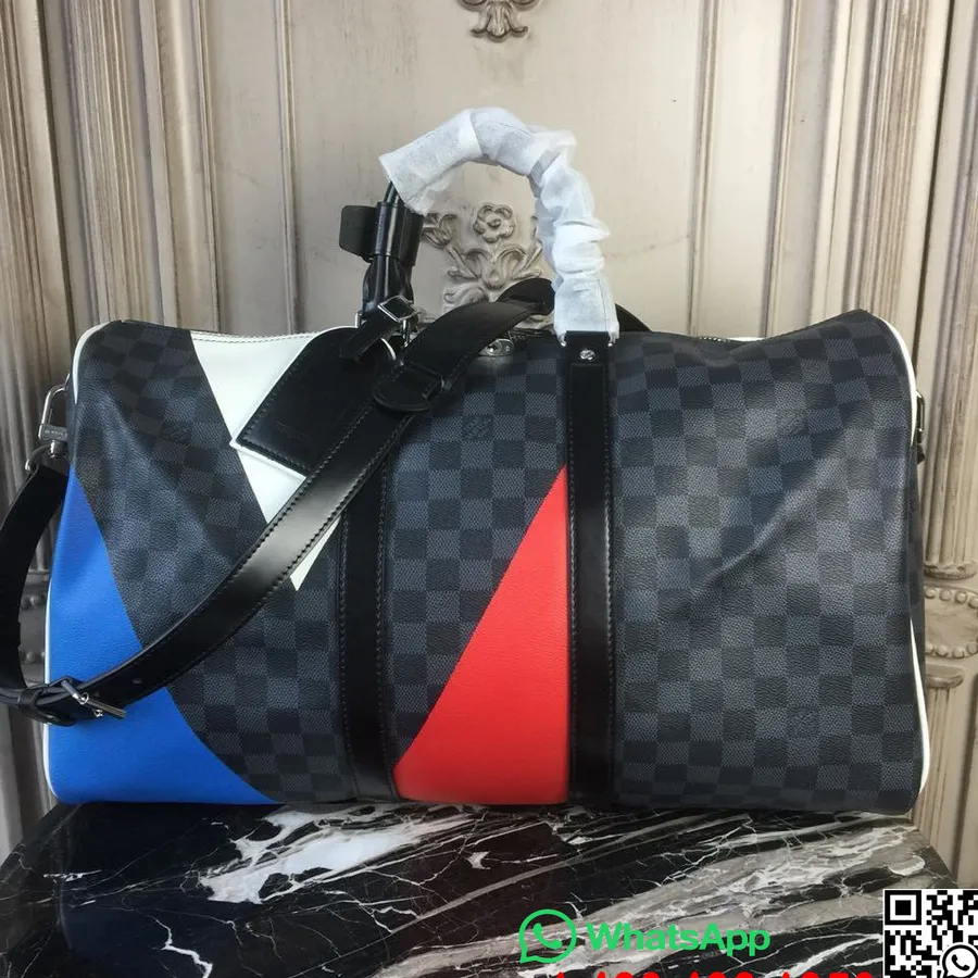 Louis Vuitton Keepall Bandouliere 45cm Damier Grafīta Audekls Rudens/ziemas 2018 Kolekcija N41418, Melna