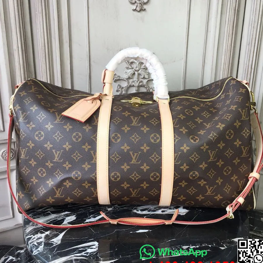 Louis Vuitton Keepall Bandouliere 60 cm Monogramma Audekls 2019. gada Pavasara/vasaras Kolekcija M44472, Brūna