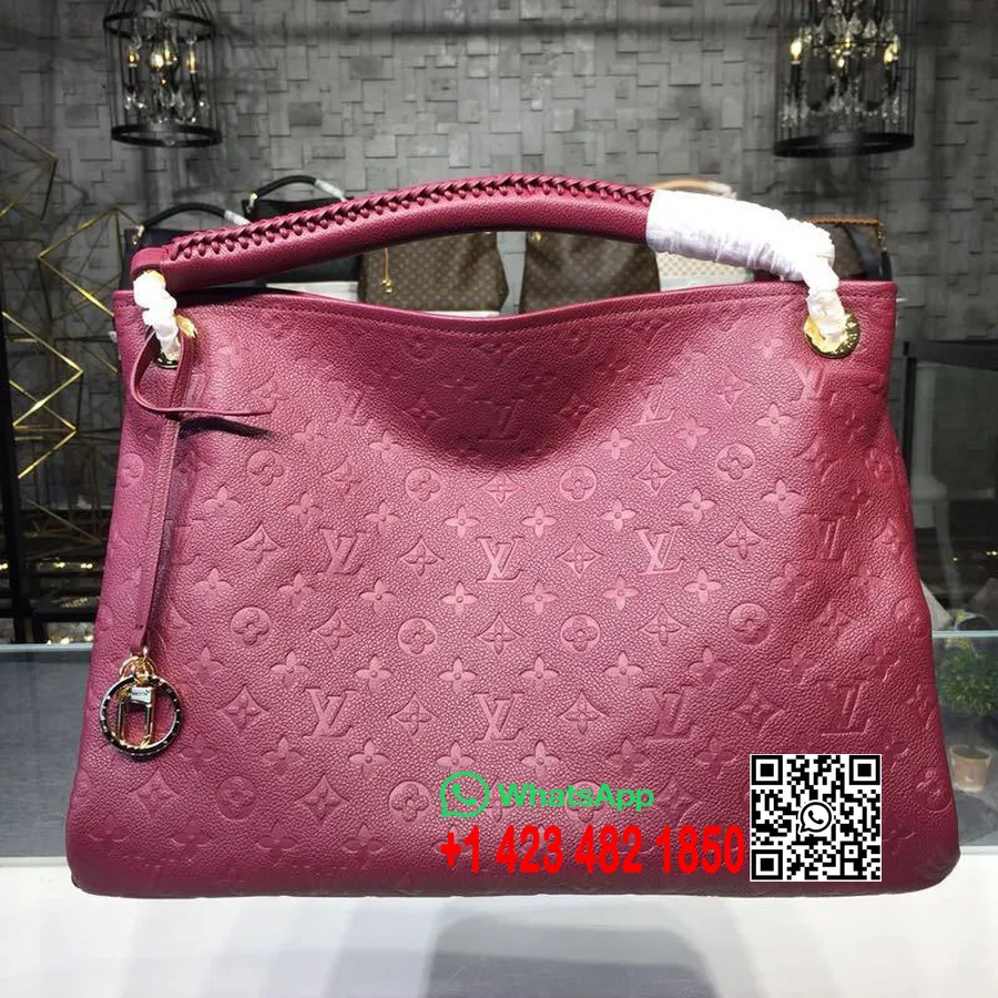 Louis Vuitton Artsy Mm чанта 42cm монограм Empreinte Canvas колекция пролет/лято 2019 M43857, бордо