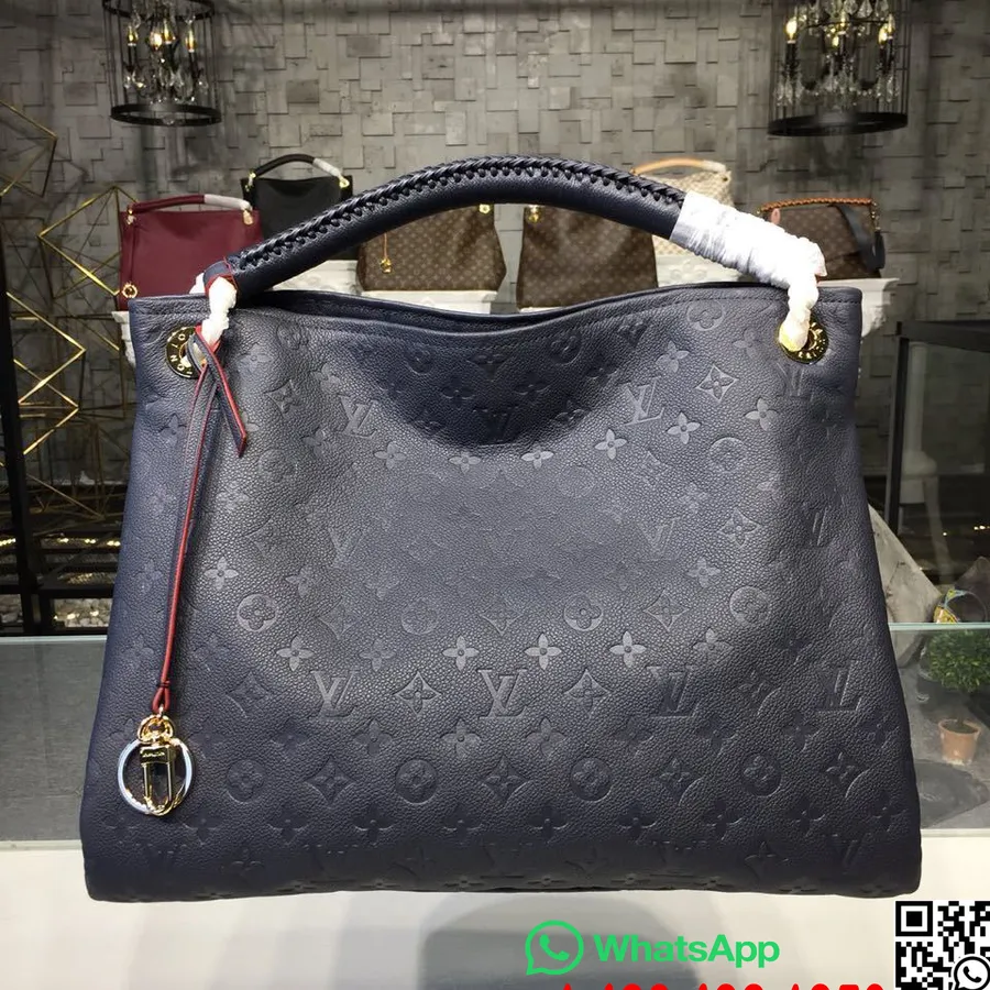 Louis Vuitton Artsy Mm чанта 42 см монограм Empreinte Canvas колекция пролет/лято 2019 M43857, тъмносиня