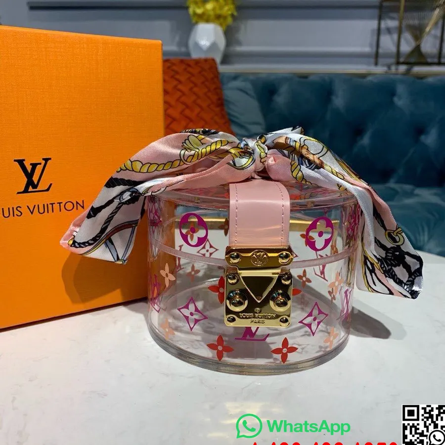 Louis Vuitton Pleksi Steklo Scott Box 14 Cm Cvetlični Monogram Platno Kolekcija Pomlad/poletje 2019 Gi0362, Roza