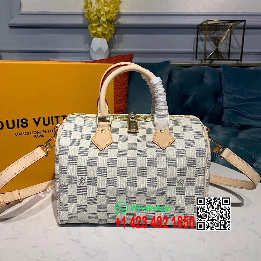 Louis Vuitton Torba Speedy Bandouliere 25 Cm Damier Azur Canvas Kolekcija Pomlad/poletje 2019 N41364, Bež