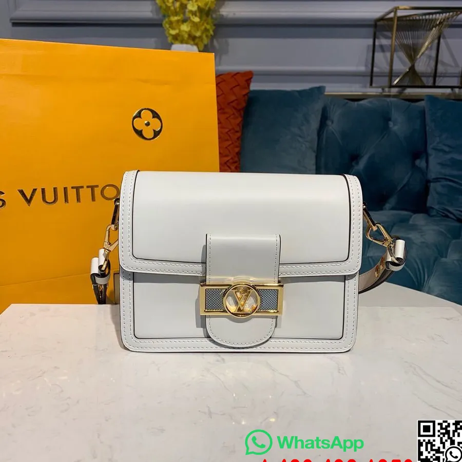 Louis Vuitton Mini Dauphine Lugano Bag 20cm Glatt Kalveskinn Cruise 2020 Kolleksjon M55735, Hvit