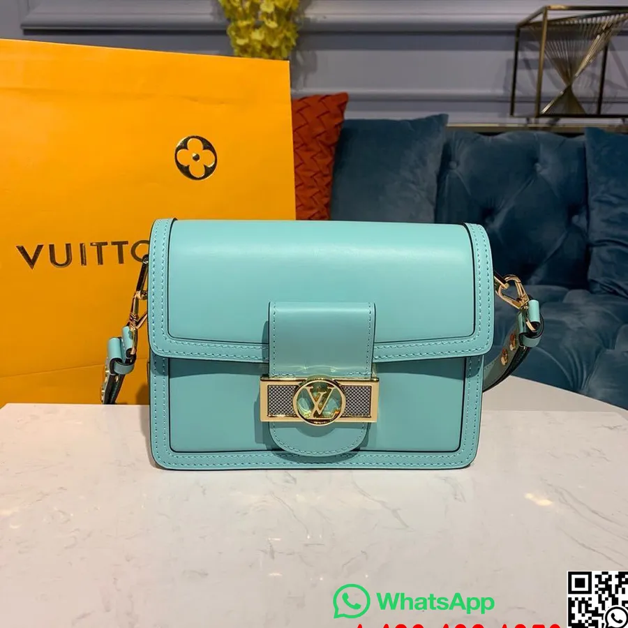 Louis Vuitton Mini Dauphine Lugano Bag 20cm Glatt Kalveskinn Cruise 2020 Kolleksjon M55735, Bleu Azur