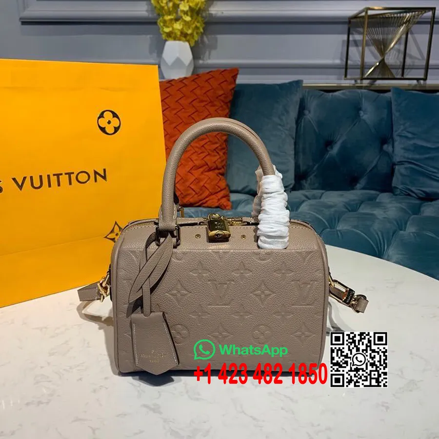 Louis Vuitton Speedy Bandouliere Tasche 20 Cm Monogramm Empreinte Leder Frühjahr/Sommer 2019 Kollektion M42397, Taupe