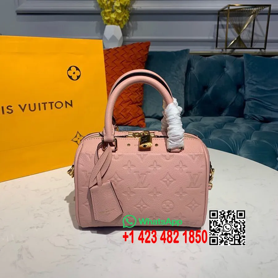 Louis Vuitton Speedy Bandouliere Tasche 20 Cm Monogramm Empreinte Leder Frühjahr/Sommer 2019 Kollektion M42397, Rosa Ballerina