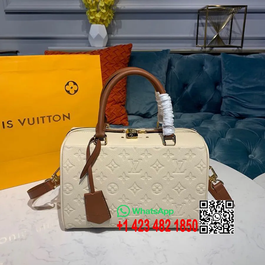 Louis Vuitton Sac Bandoulière Speedy 25cm Cuir Monogram Empreinte Collection Printemps/été 2019 M42401, Beige Caramel