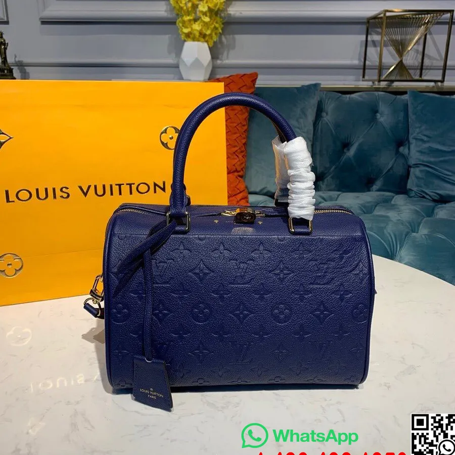 Louis Vuitton Sac Bandoulière Speedy 25cm Cuir Monogram Empreinte Collection Printemps/été 2019 M42401, Bleu