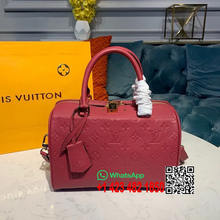 Louis Vuitton Sac Bandoulière Speedy 25cm Cuir Monogram Empreinte Collection Printemps/été 2019 M42401, Bordeaux