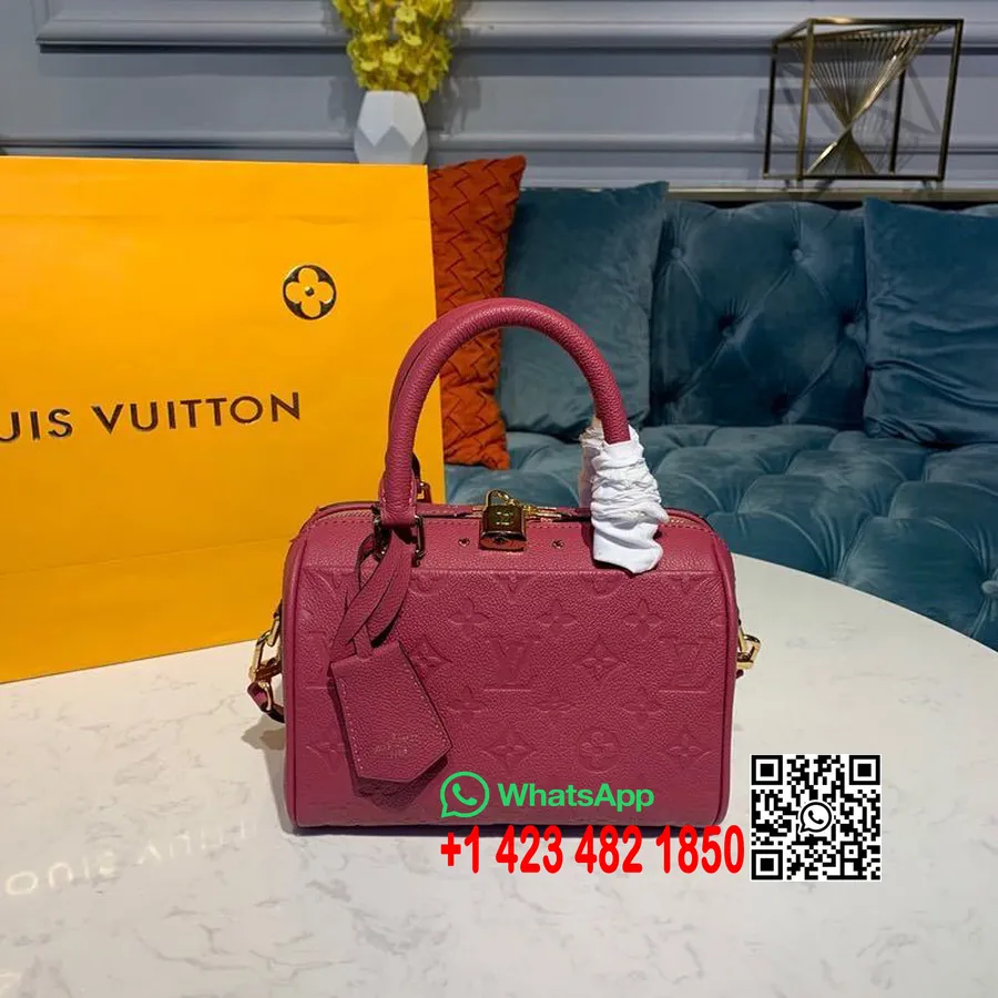 Louis Vuitton Speedy Bandouliere Tasche 20 Cm Monogramm Empreinte Leder Frühjahr/Sommer 2019 Kollektion M42397, Burgund