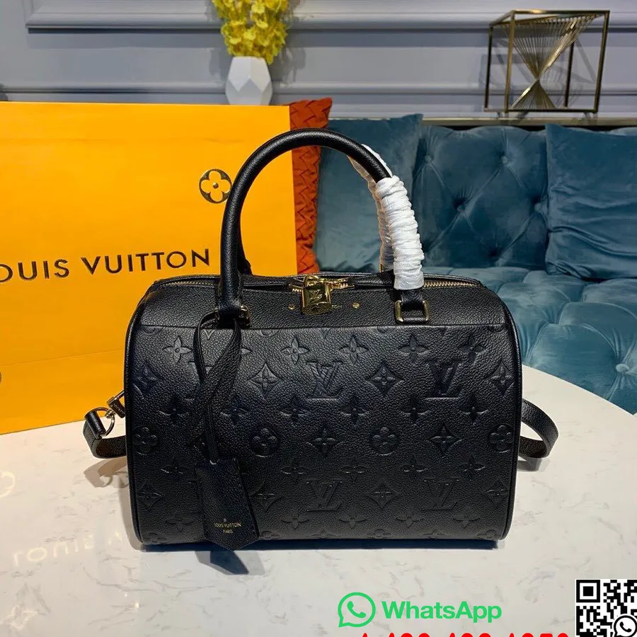 Louis Vuitton Speedy Bandouliere τσάντα 25cm μονόγραμμα Empreinte δέρμα συλλογή άνοιξη/καλοκαίρι 2019 M42401, μαύρο