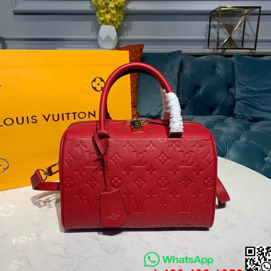 Louis Vuitton Speedy Bandouliere τσάντα 25cm μονόγραμμα Empreinte δέρμα συλλογή άνοιξη/καλοκαίρι 2019 M42401, κόκκινο