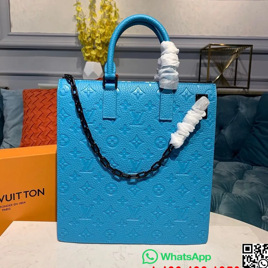 ανδρικός χαρτοφύλακας Louis Vuitton τσάντα πασαρέλας μονόγραμμα Empreinte συλλογή άνοιξη/καλοκαίρι 2020 M44476, μπλε