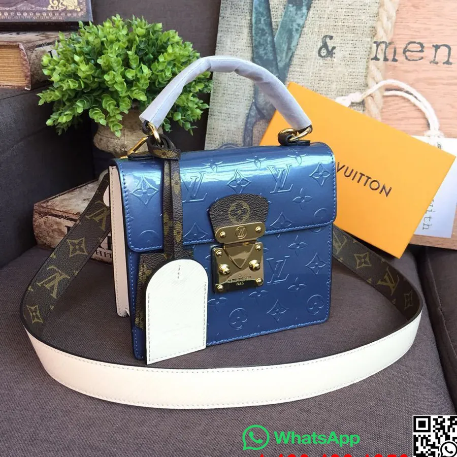 Louis Vuitton Spring Street Bag 20cm Monogram Vernis Canvas Kolekcja Wiosna/lato 2019 M90376, Niebieski